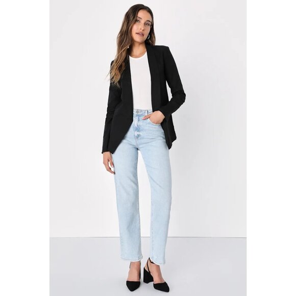 Lulu's Black Lightweight Blazer Jacket - Picture 2 of 15